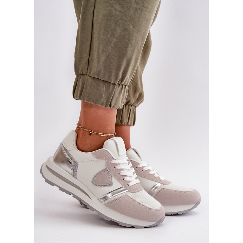 Damen-Sneaker mit glitzerndem weißen Velaniela 1