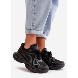 Damen Sneakers Sportschuhe Schwarz Timoci 1