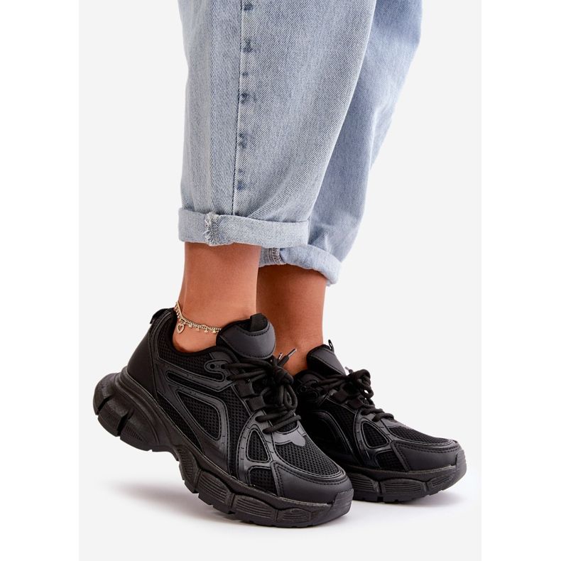 Damen Sneakers Sportschuhe Schwarz Timoci 1