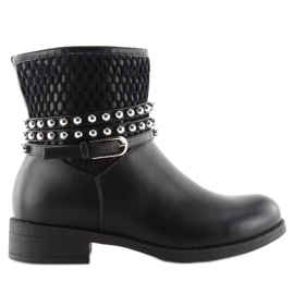 Schwarze Damenstiefel pe131p schwarz 1