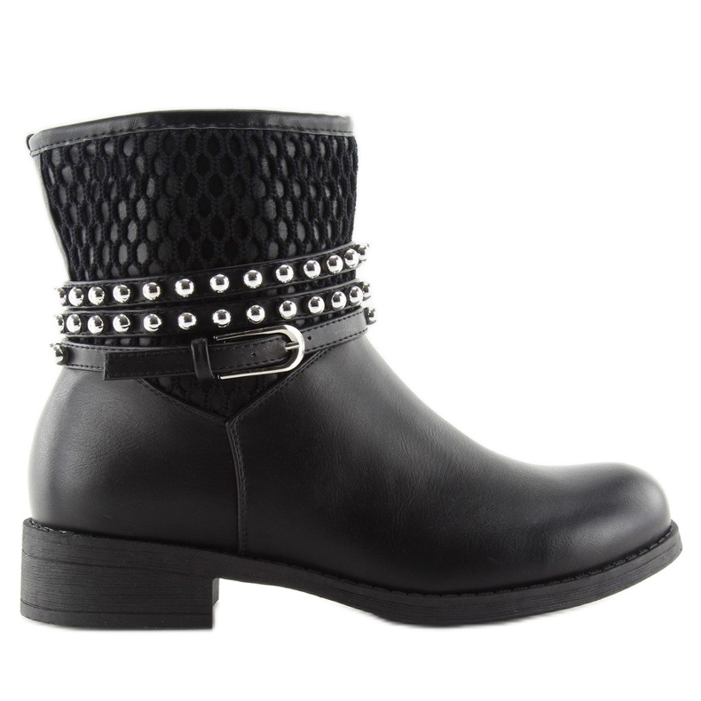 Schwarze Damenstiefel pe131p schwarz 1