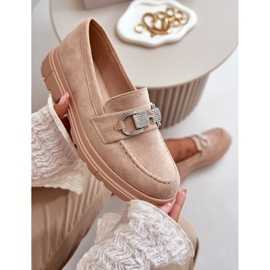 Damen-Loafer aus Öko-Wildleder mit Verzierung, Beige Wistera 1