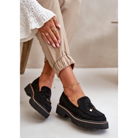 Damen-Mokassins aus Öko-Wildleder mit Verzierung in Schwarz von Verindalle 2