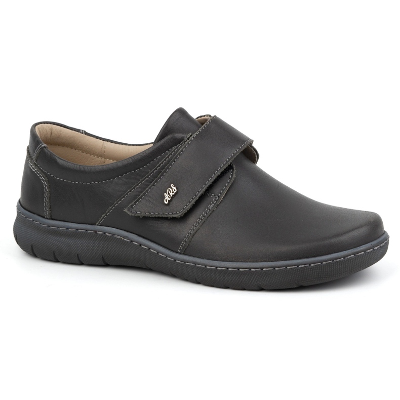 Olivier Damen-Lederschuhe mit Klettverschluss 0693, grau 1