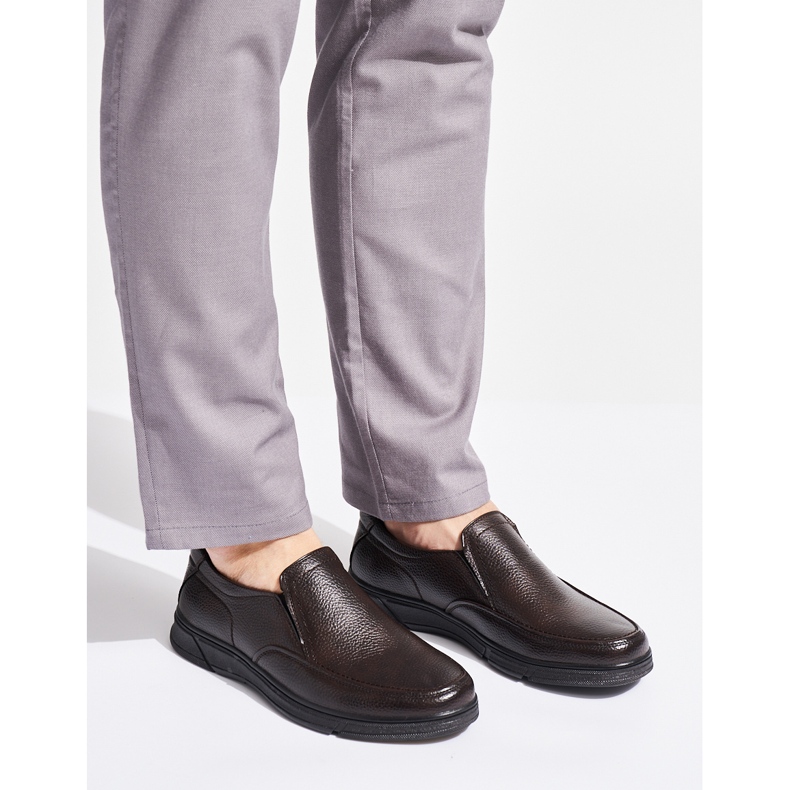 Braune Herrenmokassins aus ökologischem Leder 1