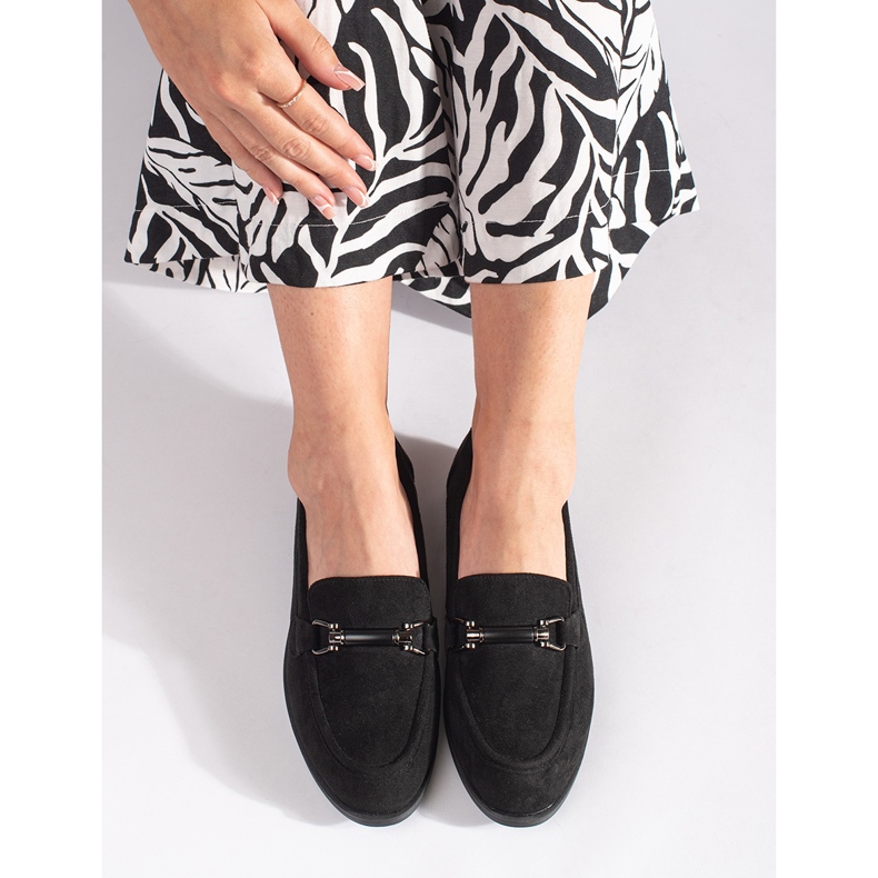 Goodin Klassische schwarze Wildleder-Loafer 2