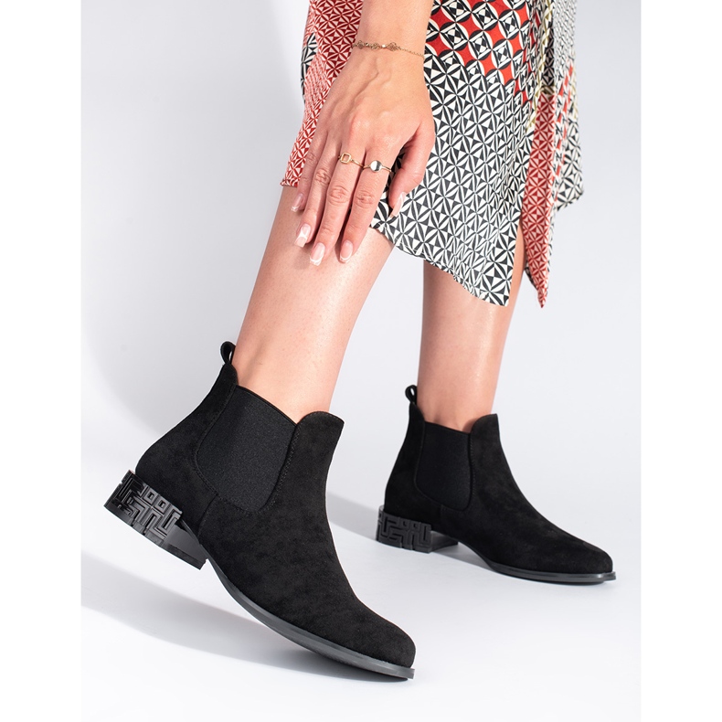 Schwarze Chelsea-Boots mit dekorativem Absatz von Sergio Leone 2