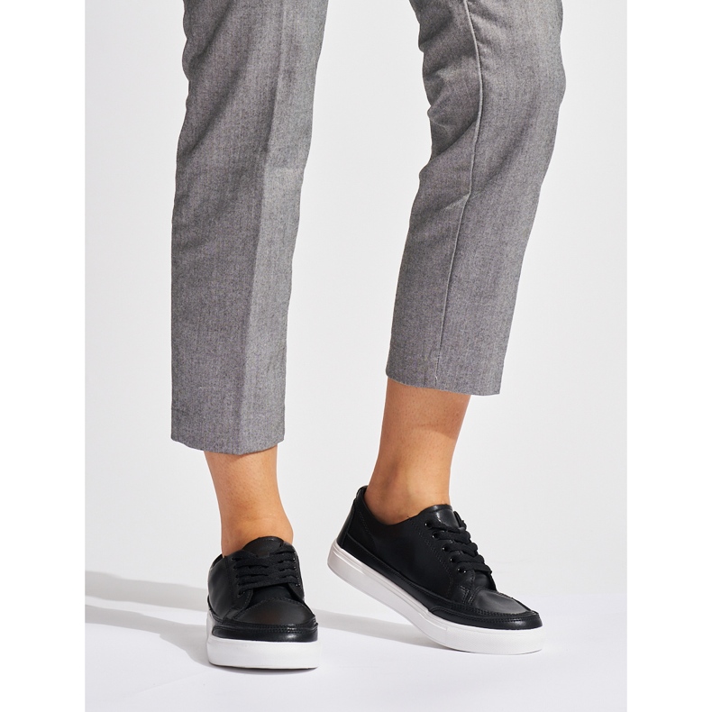 Schwarze Damen-Sneaker aus Leder von Sergio Leone 1