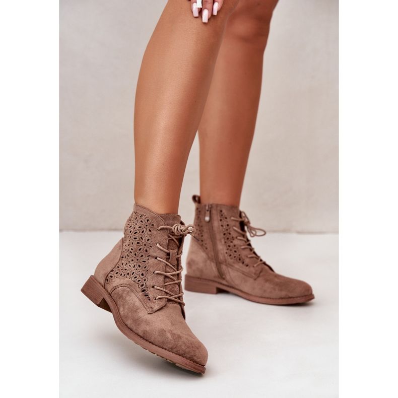 Damen Stiefeletten mit Muster Braun S.Barski HY66-136 2