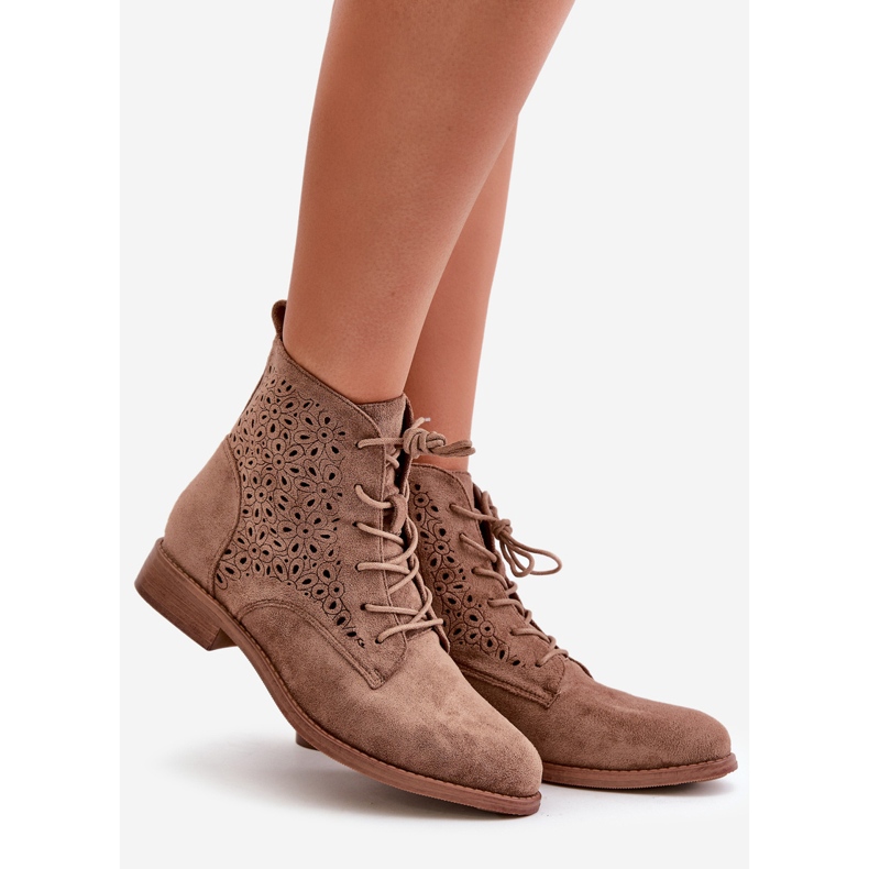 Damen Stiefeletten mit Muster Braun S.Barski HY66-136 1