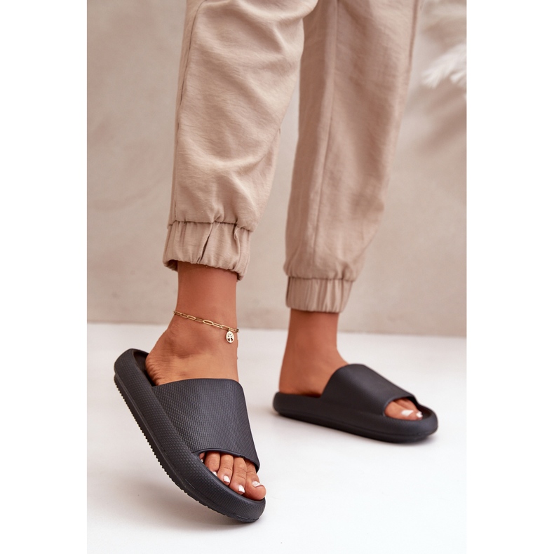 Leichte Damen-Flip-Flops aus Schaumstoff mit dicker Sohle, schwarzes Querceria 1