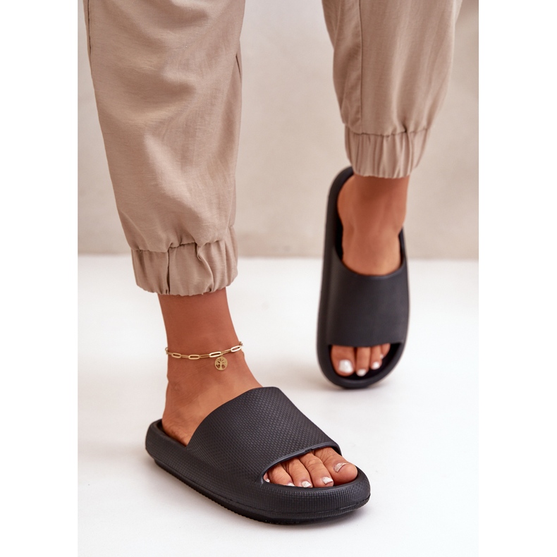Leichte Damen-Flip-Flops aus Schaumstoff mit dicker Sohle, schwarzes Querceria 2