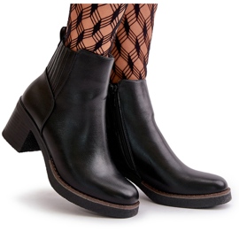 Isolierte Damenstiefel mit hohem Absatz aus Öko-Leder in Schwarz von Irittes 9