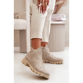 Isolierte Damen-Stiefeletten mit Abrieb, Öko-Leder, Gold Verietta golden 2