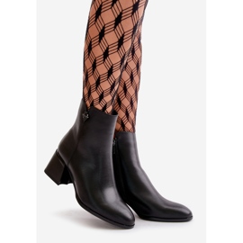 Elegante, warme Damenstiefel aus Naturleder, Schwarz Vinceza 77106 1