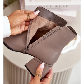 Elegante isolierte Damenstiefel aus Naturleder, Beige Vinceza 77106 2