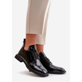 Damen-Lack-Slip-On-Schuhe aus Naturleder, Schwarz Vinceza 91120 1