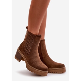 Damen-Stiefel mit hohem Absatz aus Öko-Wildleder, warmes Dunkelbraun von Nevitas 9