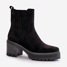 Damen-Stiefel mit hohem Absatz aus Öko-Wildleder, warmes Schwarz von Nevitas 6