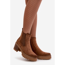 Isolierte Damenstiefel mit hohem Absatz, Öko-Wildleder, braun, Irissinae 1