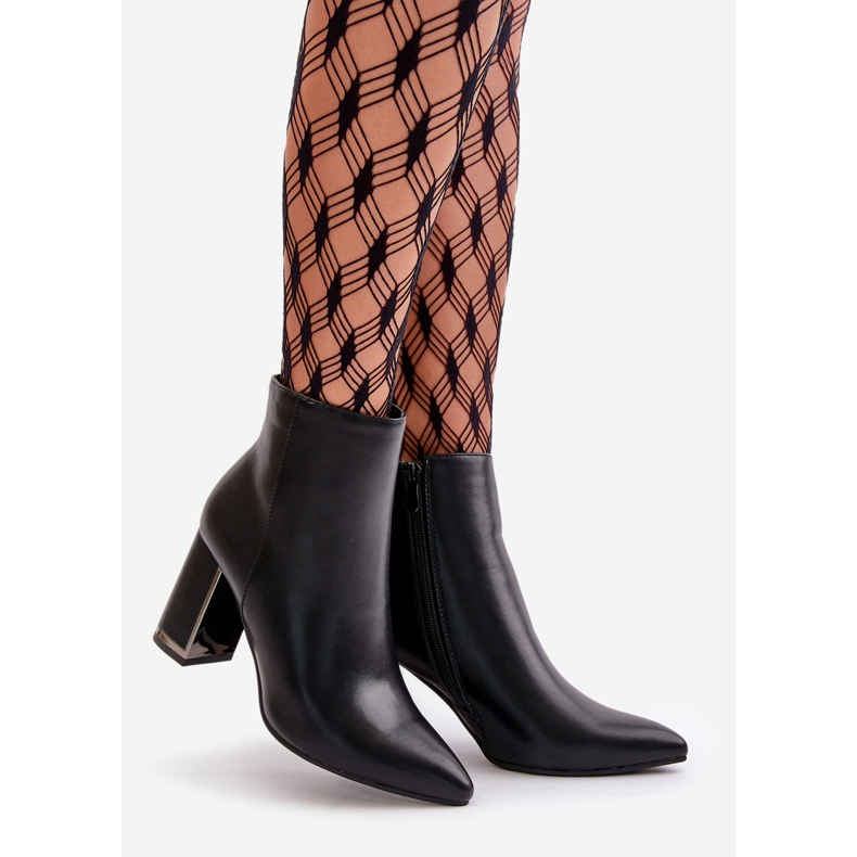 Damen-Stiefeletten mit hohem Absatz, mit Reißverschluss befestigt, isoliertes Öko-Leder, schwarzes Mevair 1