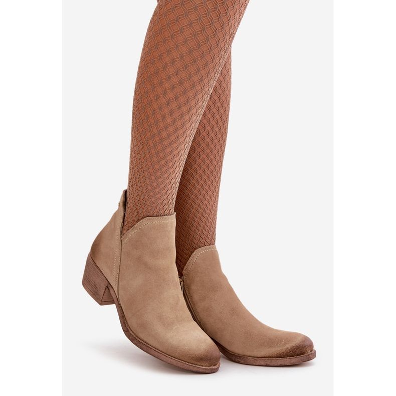 Zazoo 60475 Wildleder -Absätze isolierte Absätze beige 1