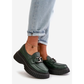 Zazoo 20176 Damen Mokassins Schuhe, Naturleder, Dunkelgrün 1