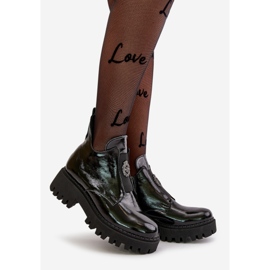 Zazoo 60451 Damen-Lederstiefeletten mit Verzierung, Lackschwarz 1