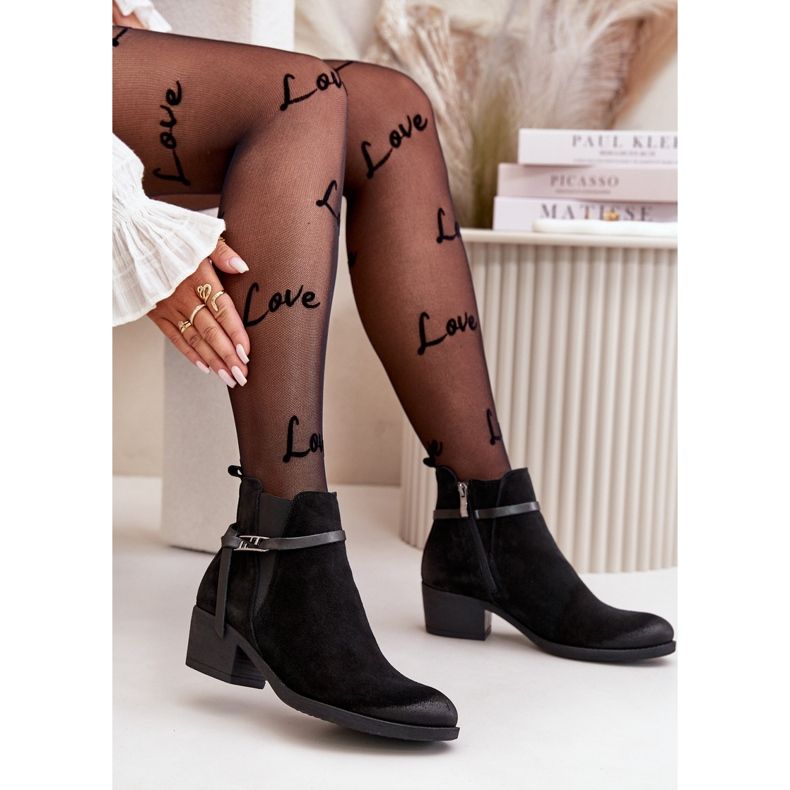 Zazoo 60478 Wildleder-High-Heel-Stiefel, isoliert, mit Reißverschluss befestigt, Schwarz 2