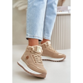 Isolierte Sportschuhe für Damen mit Plateausohle, Khaki Ariatte beige 2