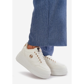 Isolierte Sport-Sneaker für Damen mit dicker Sohle, Weiß Ardiela 1