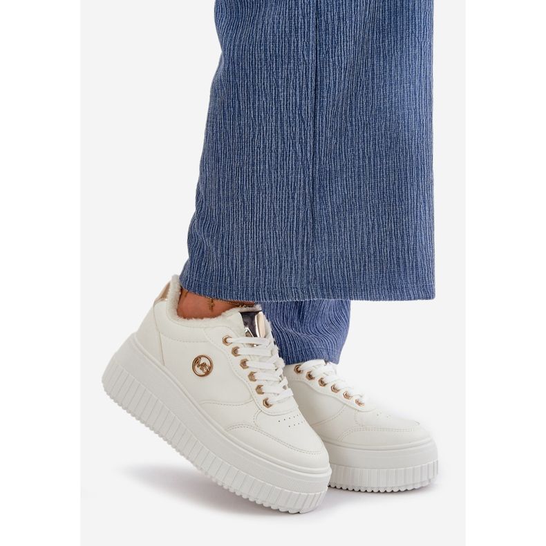 Isolierte Sport-Sneaker für Damen mit dicker Sohle, Weiß Ardiela 1