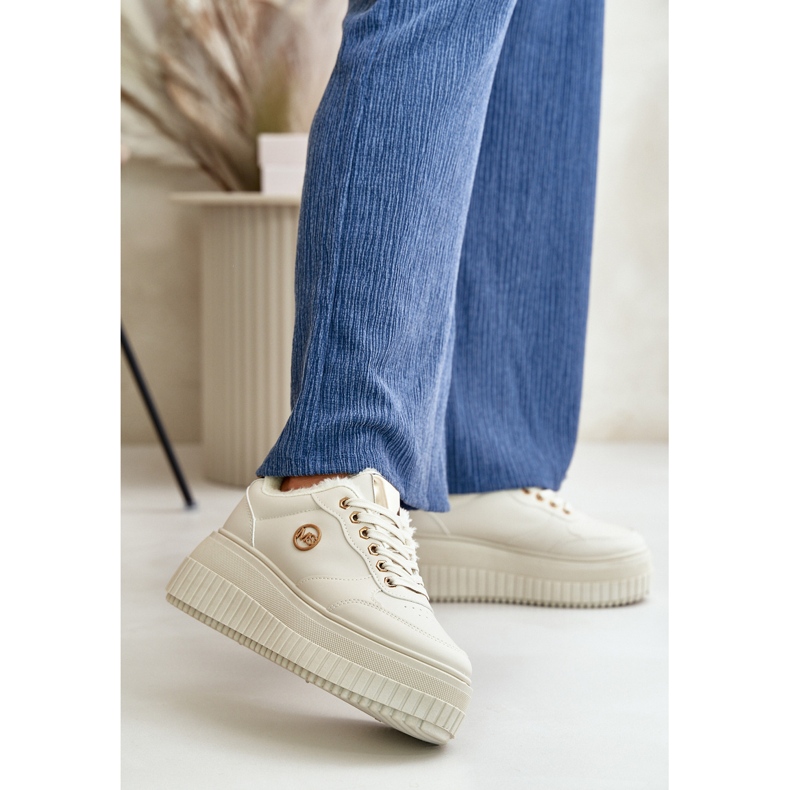 Isolierte Sport-Sneaker für Damen mit dicker Sohle, Beige Ardiela 2