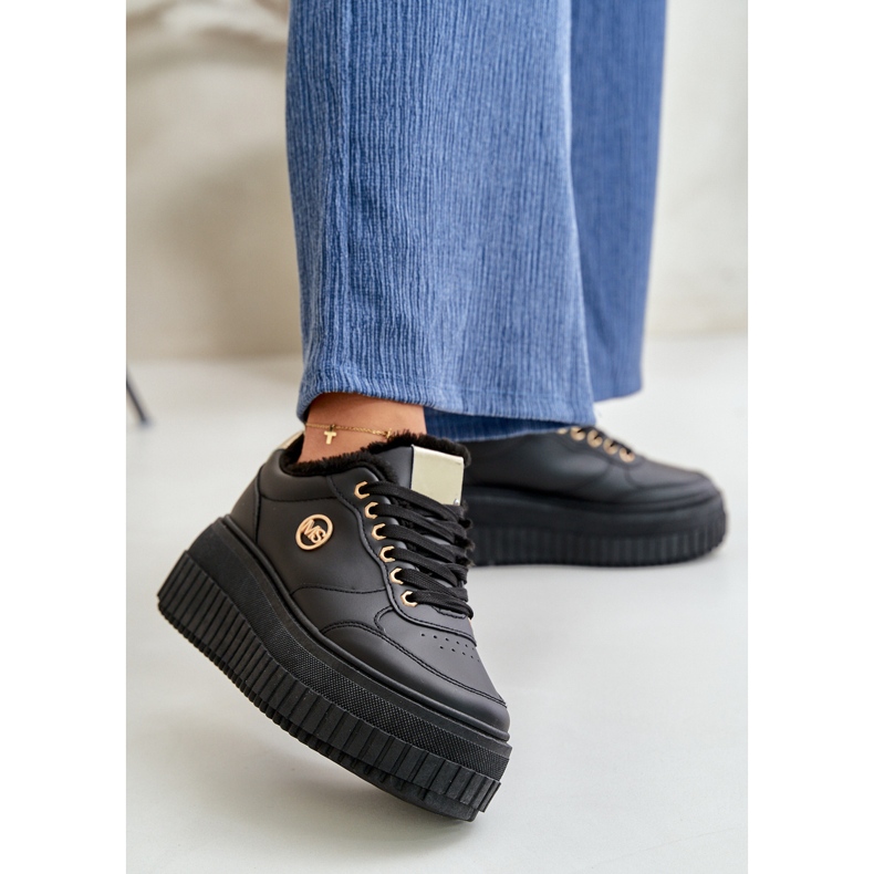 Isolierte Sport-Sneaker für Damen mit dicker Sohle, Schwarz Ardiela 2