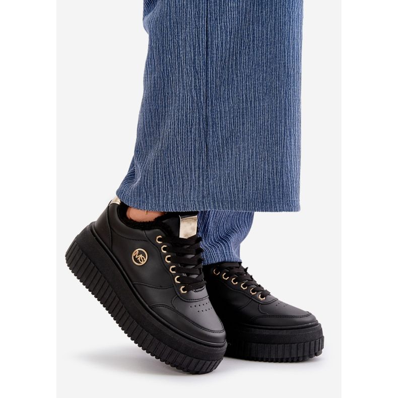 Isolierte Sport-Sneaker für Damen mit dicker Sohle, Schwarz Ardiela 1