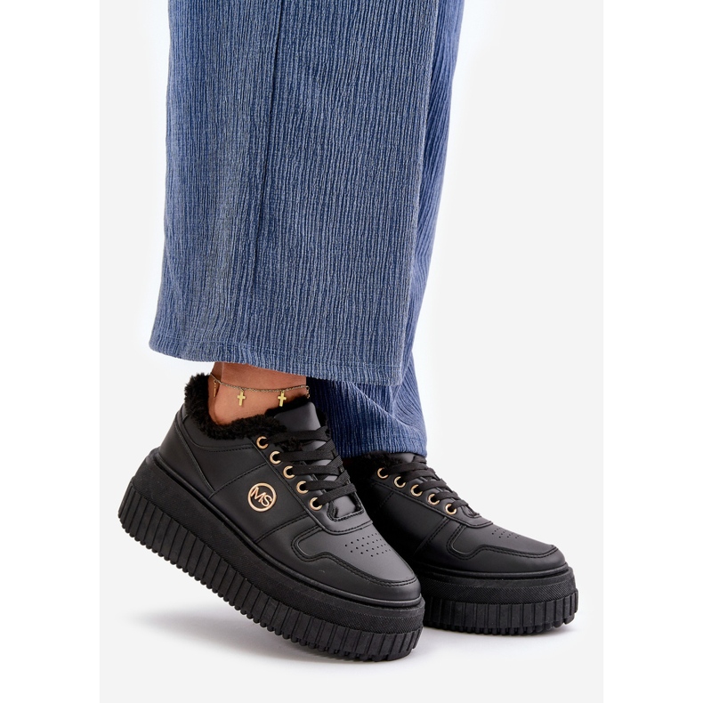 Isolierte Sport-Sneaker für Damen mit dicker Sohle, Black Verissha schwarz 1