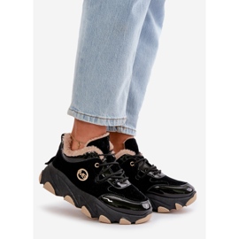 Isolierte Schnür-Sportschuhe für Damen mit Plateausohle in Schwarz von Verioras 1