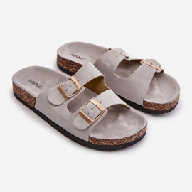 Graue Cortina-Slip-On-Sandalen für Damen 1