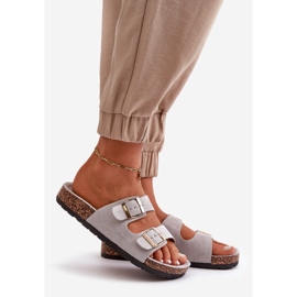 Graue Cortina-Slip-On-Sandalen für Damen 2