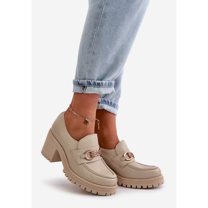 Zazoo 20175 Damen-Schuhe mit hohen Absätzen, Naturleder, Hellbeige 1