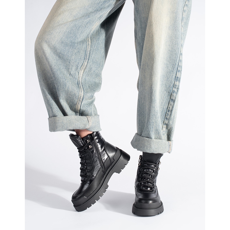 Schwarze Stiefeletten mit dicker Sohle von Sergio Leone 1