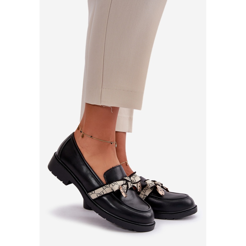 Damen Lederschuhe Loafer Schwarz S.Barski HY330 1