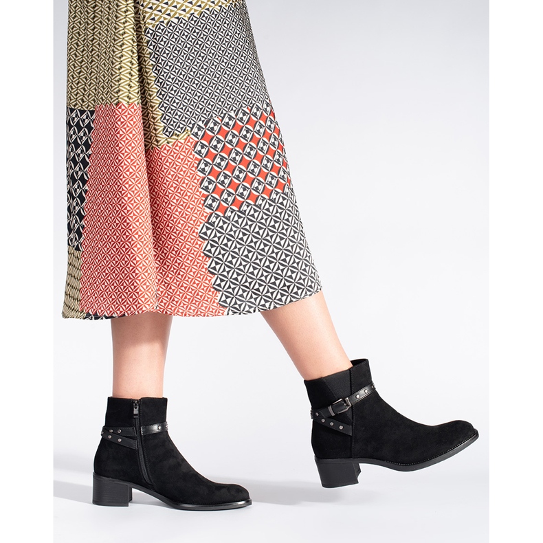 Schwarze Wildleder-Stiefeletten mit niedrigem Absatz von Sergio Leone 1