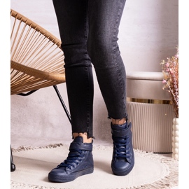 Marineblaue High-Top-Sneaker aus Bonbonita-Öko-Leder 1