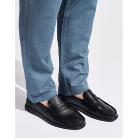 Schwarze Slip-on-Mokassins für Herren 1