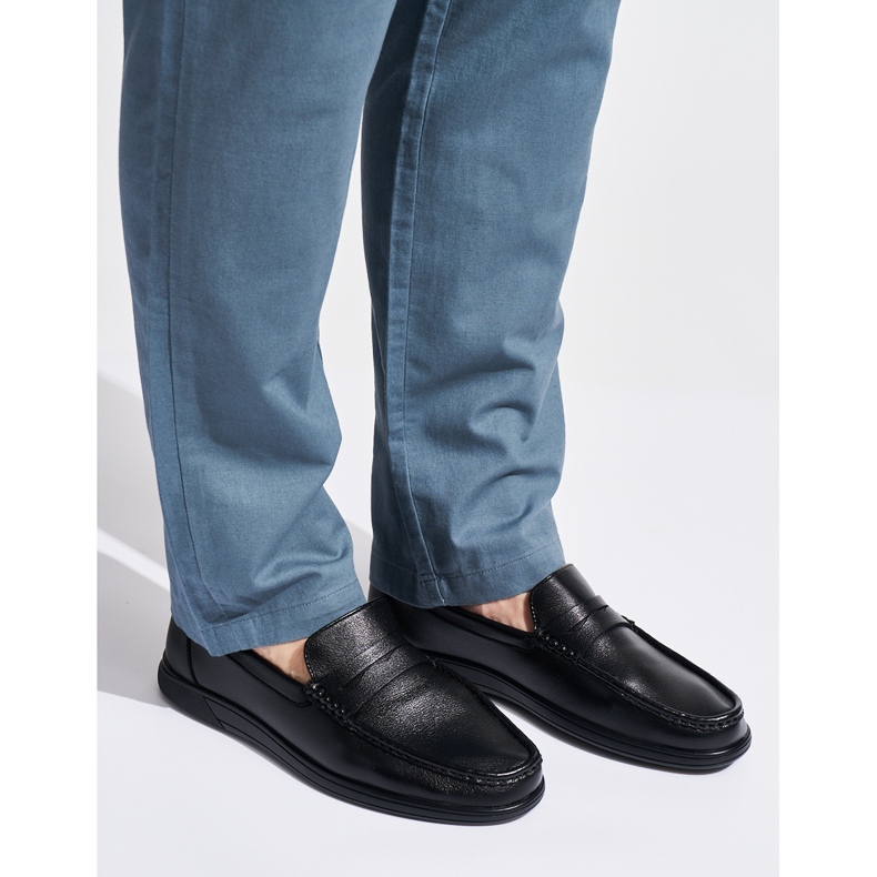 Schwarze Slip-on-Mokassins für Herren 1