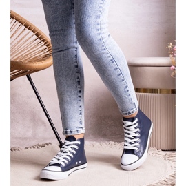 Marineblaue High-Top-Sneaker aus Öko-Leder von Boniface 1