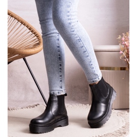 Schwarze Plateau-Stiefeletten von Lessay 1