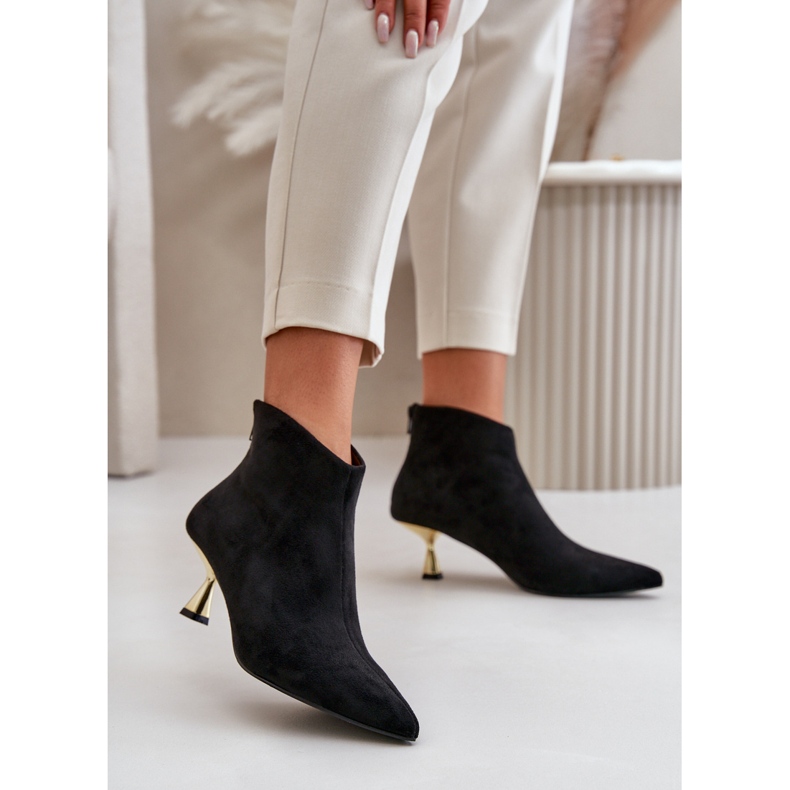 Damen-Stiefel mit hohem Absatz, Öko-Wildleder, Schwarz, Terlena 2