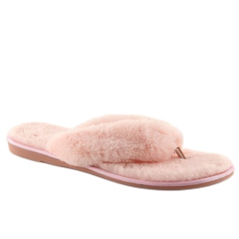 Rosa rosa Flip-Flops mit Fell 2